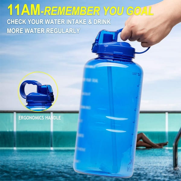 1 Gallon Water Bottle Large Motivational Water Bottle With Straw