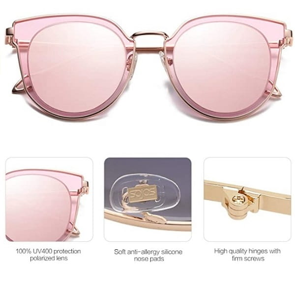 Round Polarized Sunglasses Mirrored Lens Sunglasses For Women
