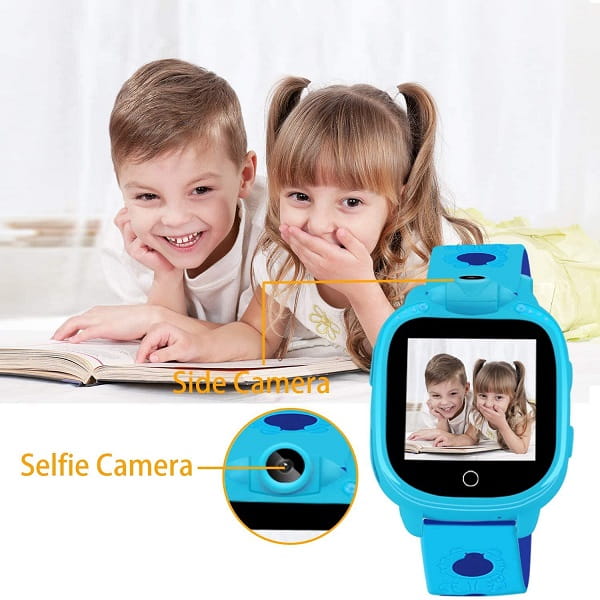 Reloj inteligente para niños con cámara giratoria de 90° y podómetro con pantalla táctil