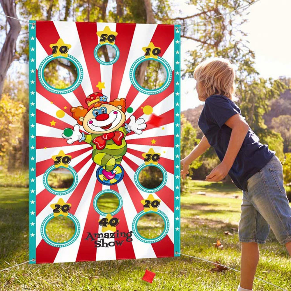 Safe Bean Bag Toss Game Set | Funny Throwing Toy for Kids & Adults | Outdoor Theme Party & Carnival Games
