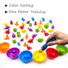 Montessori Rainbow Counting Bear Math Toys: Animal Dinosaur Color Sorting and Matching Game | Educational Sensory Toy for Children