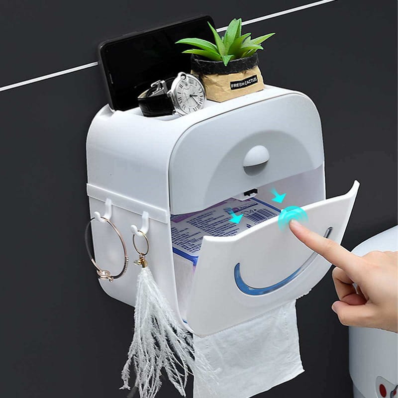 Premium Toilet Paper Holder With Storage Box And Shelf