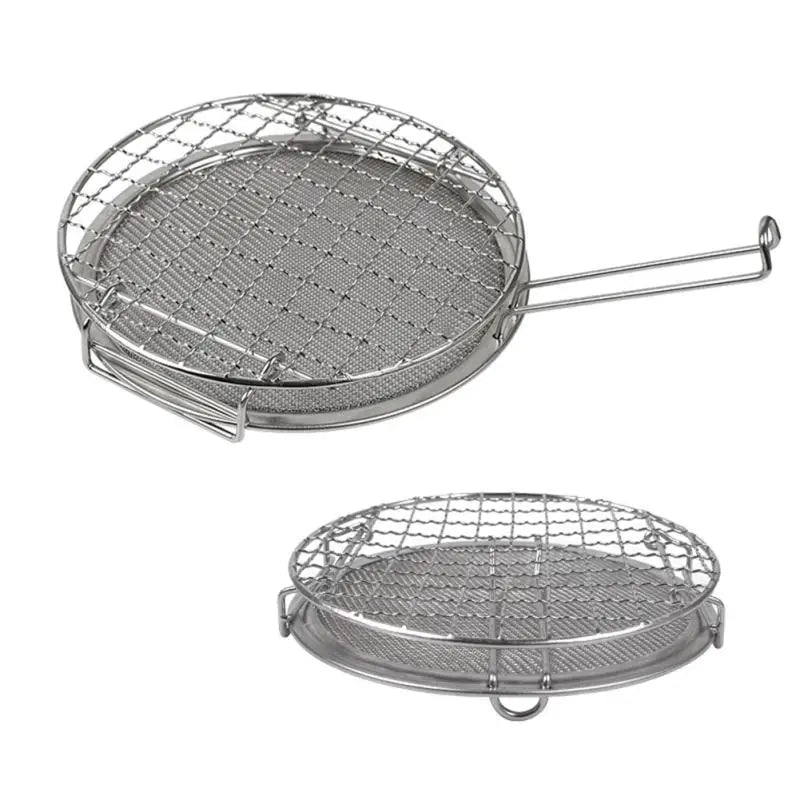 Outdoor Mini Roaster: Foldable Portable Stainless Steel BBQ Mesh Rack for Camping Cookware, Ideal for Outdoor Camping and Picnics