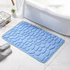 Non-Slip Cobblestone Embossed Memory Foam Bath Mat | Bathroom Carpet Rug for Shower, Bathtub & Wash Basin | Doormat Floor Pad