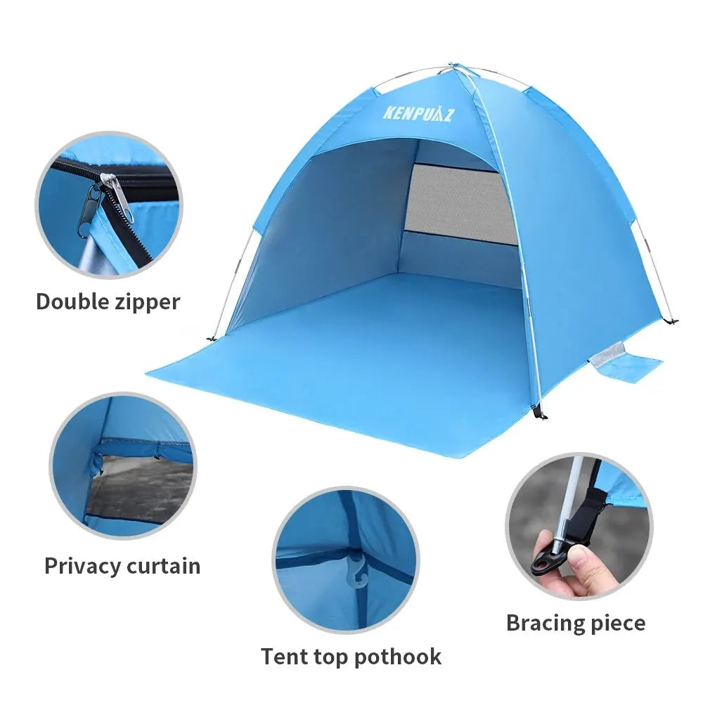 Portable Beach Blue Kids Tent | Quick & Easy Set Up, Fully Flexible | Waterproof Family Camping Tent for Outdoor Use