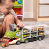 7-in-1 Dinosaur Truck Toy Set | Includes 6 Pull-Back Dino Cars | Transport Carrier with Music & Roaring Sound | Perfect for Kids