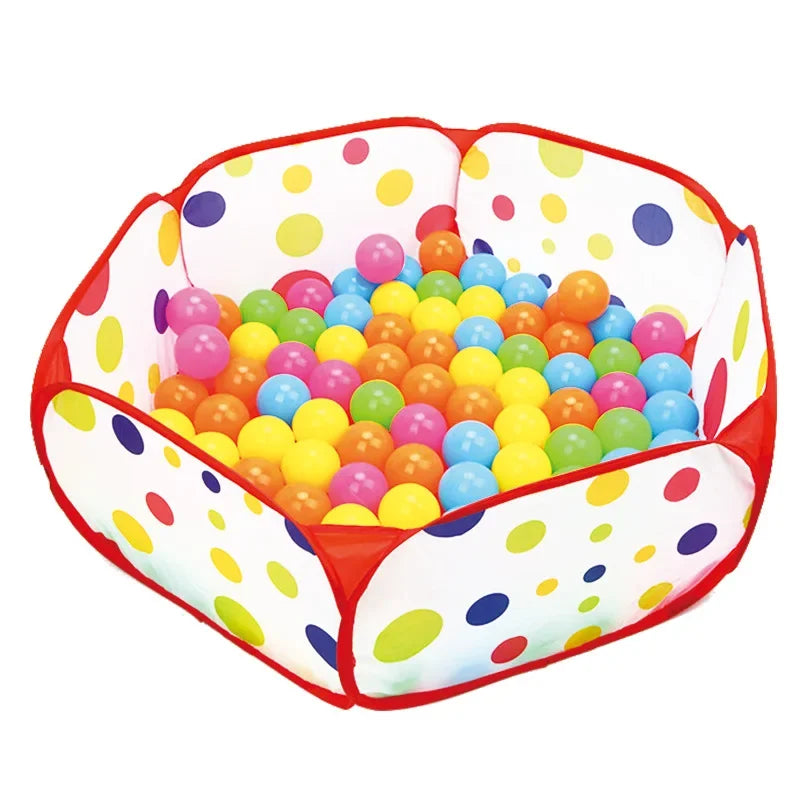 150cm Big Infant Ball Pool Portable Baby Playpen With Basket Hoop Folding Ocean Ball Pool Pit Tent Toys For 0-3 Years Old Kids