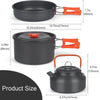 Aluminum Outdoor Camping Cookware Set with Mesh Bag: Folding Cookset for Camping Kitchen, Cooking Teapot, and Pans Equipment