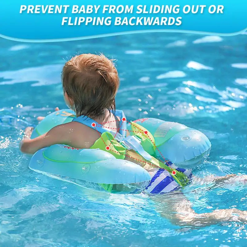 Boat Shaped Pool Float: Infant Swimming Float with Detachable Canopy | Thick Inflatable Ride-On Boat-Shaped Floatie with SPF50 Protection