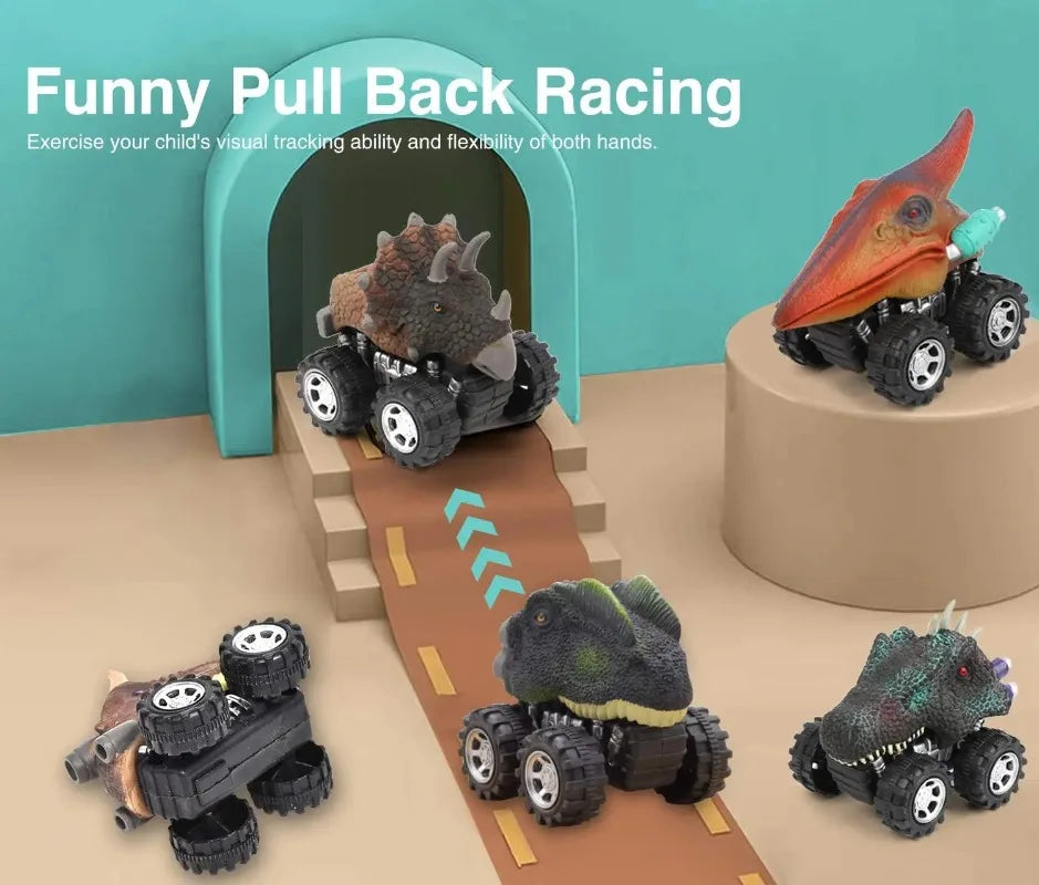 Dinosaur Pull-Back Beast Truck Toy | Large Tire Inertia Sliding Model | Educational Birthday Gift for Boys