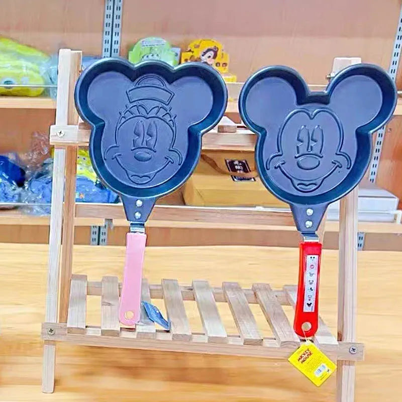 Cute Cartoon Disney Stitch Mickey Mouse Frying Pan - Non-Stick Kids Breakfast Cooking Pan for Home Kitchen, Camping Cookware
