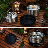 4-5 Person Camping Cookware Set - Folding Outdoor Cooking Equipment with Utensils - Ideal for Camping Accessories Kit