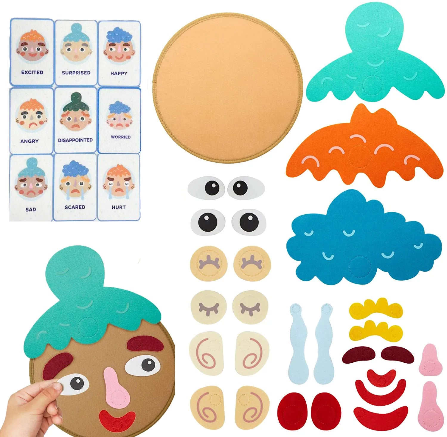 Kids Montessori Facial Expression Game: Emotional Change Toys with 9pcs Cards | Preschool Learning Educational Toys