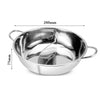 28/30cm Twin Divided Hot Pot: Stainless Steel Hotpot for Home Cooking, Compatible with Gas Stove, Kitchen Cookware Dish Plate