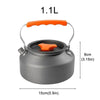 1.1L Camping Water Kettle: Lightweight Aluminum Alloy Teapot for Outdoor Camping, Travel, Hiking, Picnic, and Tableware