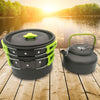 Camping Cookware Kit: Foldable Outdoor Cooking Utensils, Hard Alumina, Space-Saving Equipment, Heat-Resistant for 2-3 People Picnic