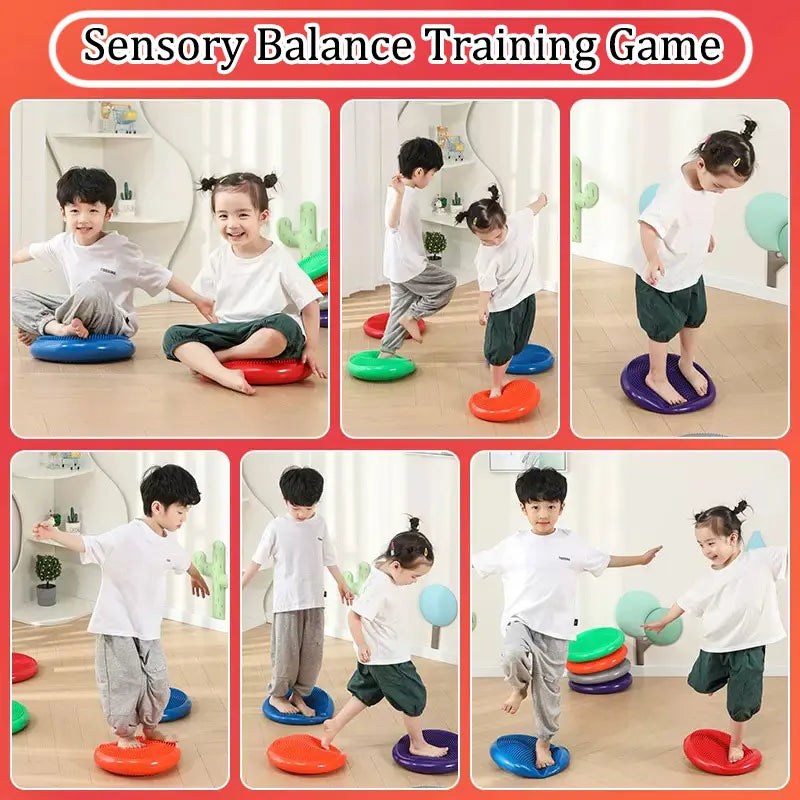 Montessori PVC Balance Stone Inflatable Cushion | Sensory Integration Training Toy for Children | Enhances Tactile Sensing in Social and Party Games