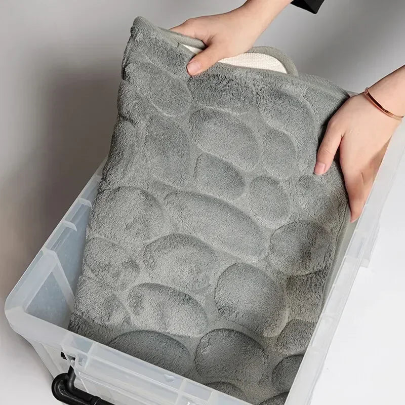Coral Fleece Memory Foam Foot Mat | Non-Slip Absorbent Floor Rug | Thickened Bathroom Kitchen Door Mat