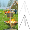 Camping Bonfire Tripod: Portable Triangle Support for Hanging Pot - Survival Outdoor Campfire Cookware - Picnic Cooking Grill Tool