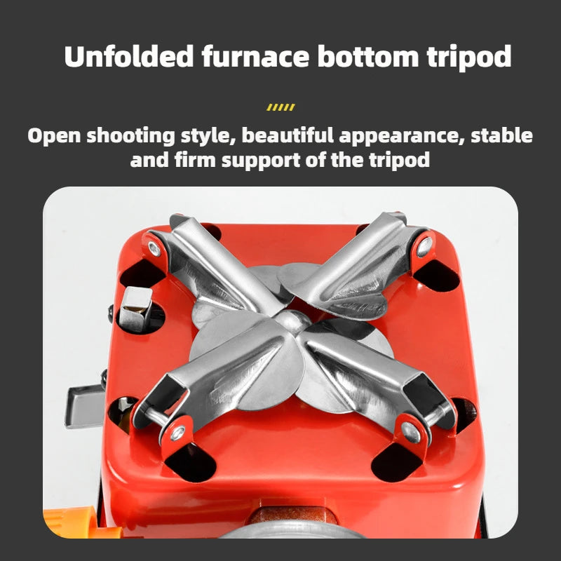 Outdoor Mini Square Stove Portable Folding Gas Stove for Camping Cooking, Ultra-Light Travel Cookware and Hiking Equipment