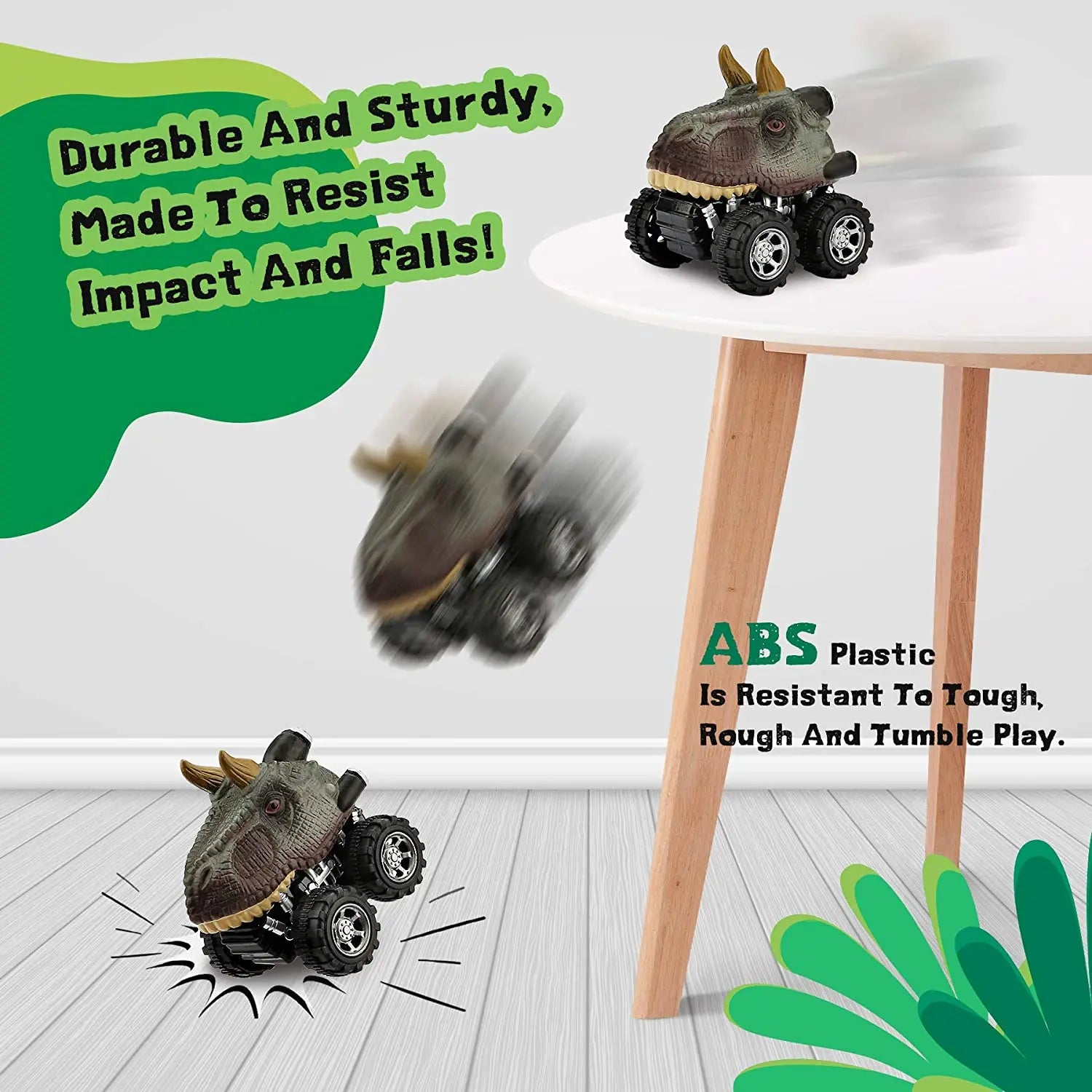 Dinosaur Pull Back Car Toy Set | Mini Monster Trucks for Kids, Toddlers | Boys & Girls Gift Idea