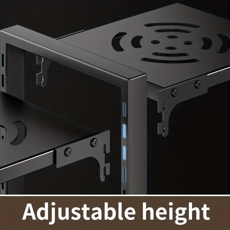 5 Tier Pots and Pans Organizer for Under Cabinet: Adjustable Rustproof Storage for Large Stockpots, Cast Iron Pans, and Heavy Cookware