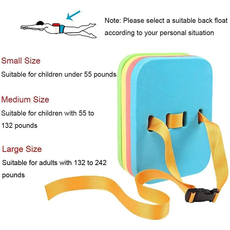 Back Float Safety Swim Trainer: Swimming Bubble Belt with Adjustable Split Layers | Progressive Swim Floaties for Kids' Pool Sports