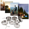 Stainless Steel Cookware Set: 8-Piece Cooking Pot and Pan Set with Plates and Cups for Outdoor Camping and Backpacking