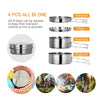 Outdoor Stainless Steel Camping Cookware Set: Camping Bowl, Outdoor Pot Set, Ideal for Hiking, Backpacking, Cooking, Picnic